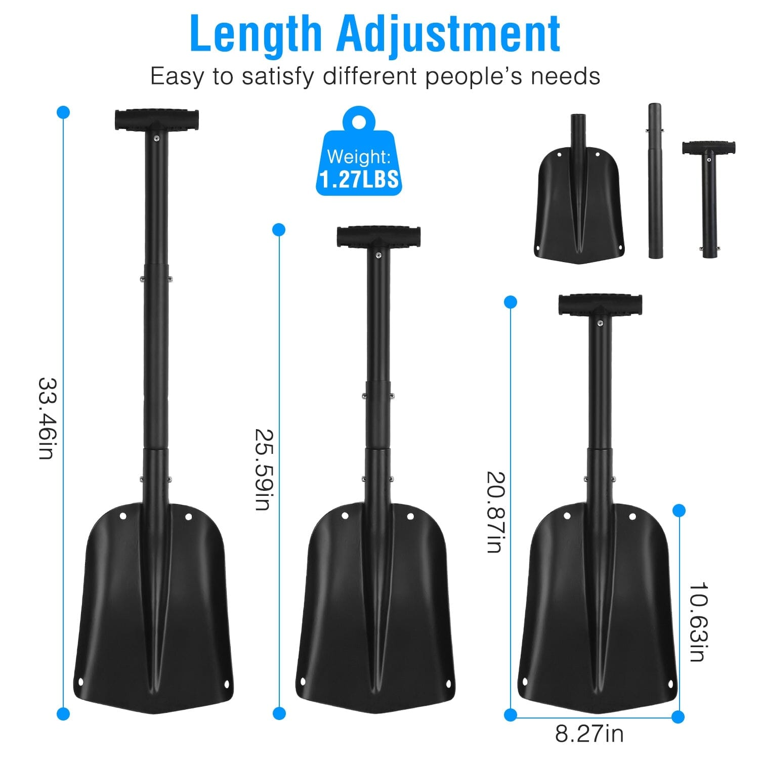 Aluminum Snow Shovel Portable Lightweight Camping Garden Beach Shovel __stock:50 Home Improvement refund_fee:1200