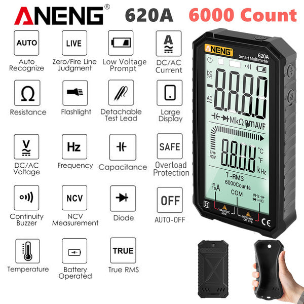 ANENG 4.7-Inch LCD Display 6000 Count AC/DC Digital Multimeter __stock:200 Home Improvement refund_fee:1200 Warranty