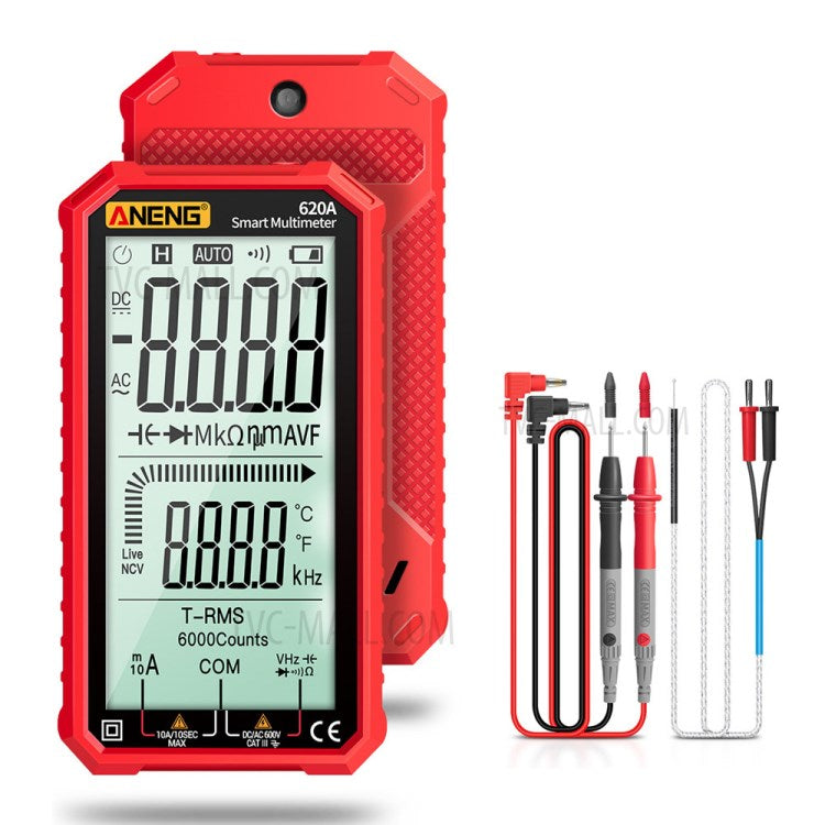 ANENG 4.7-Inch LCD Display 6000 Count AC/DC Digital Multimeter Red __stock:200 Home Improvement refund_fee:1200 Warranty