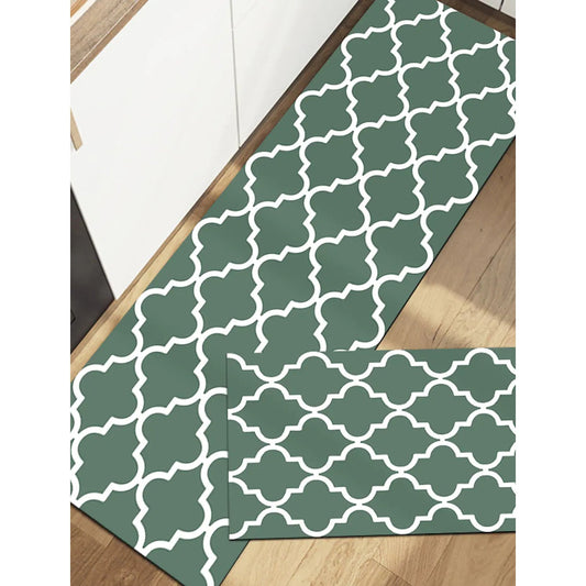 Anti-Slip Waterproof Kitchen Mat Carpet Green __stock:200 Kitchen & Dining refund_fee:1200