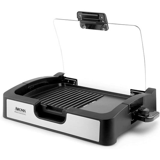 Aroma Housewares Smokeless Indoor Use Electric Grill/Griddle __stock:500 Kitchen & Dining refund_fee:1800 Warranty