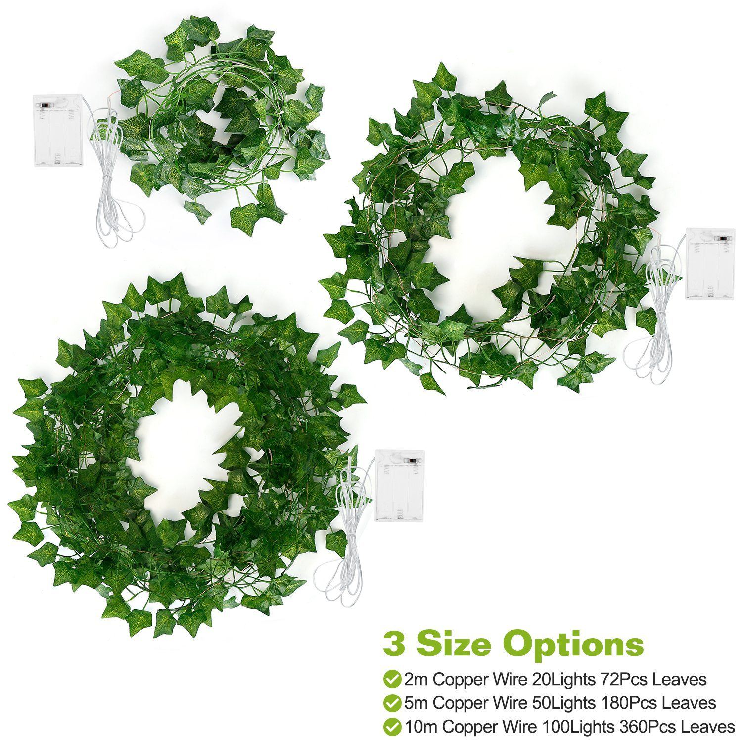 Artificial Ivy Leaves String Lights __stock:50 Low stock Outdoor Lighting refund_fee:800 Warranty