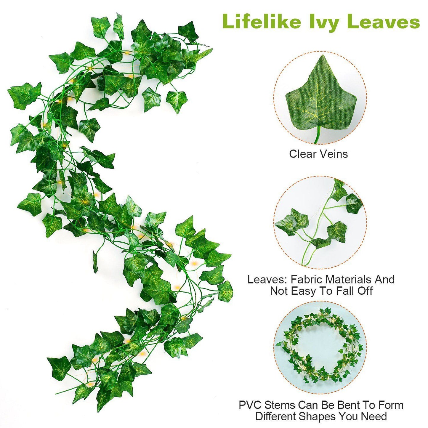 Artificial Ivy Leaves String Lights __stock:50 Low stock Outdoor Lighting refund_fee:800 Warranty