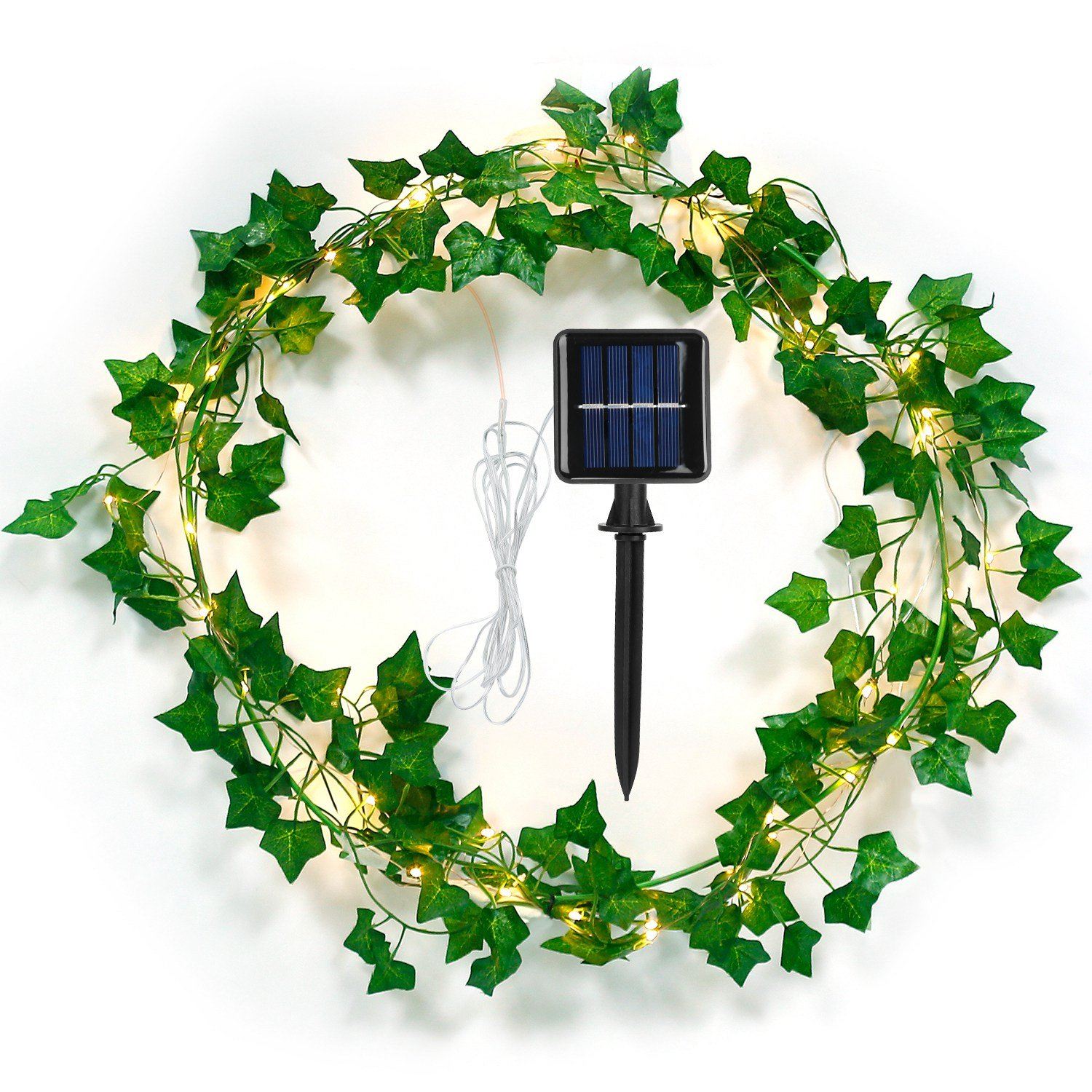 Artificial Ivy Leaves String Lights Solar Powered __stock:50 Low stock Outdoor Lighting refund_fee:800 Warranty