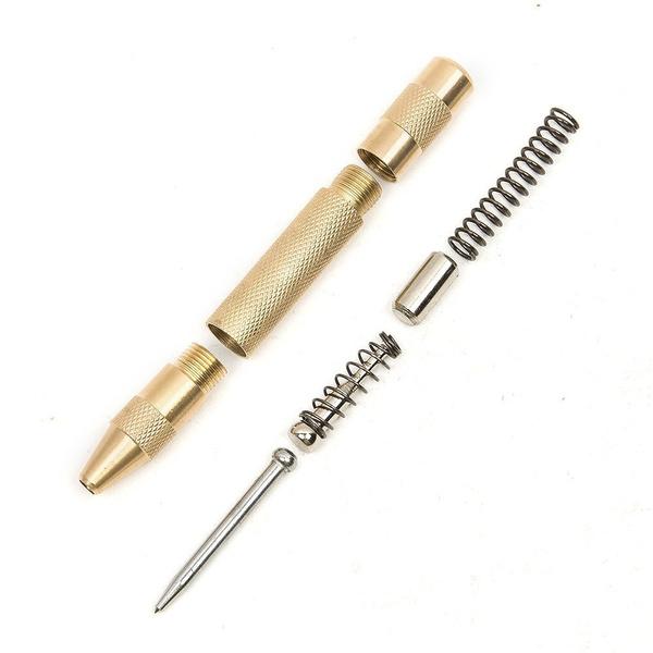 Automatic Center Pin Punch Strike Spring Loaded Marking Starting Holes Tool __stock:500 Home Improvement refund_fee:800