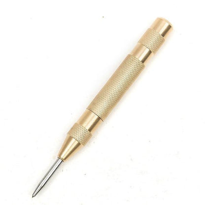 Automatic Center Pin Punch Strike Spring Loaded Marking Starting Holes Tool Gold __stock:500 Home Improvement refund_fee:800