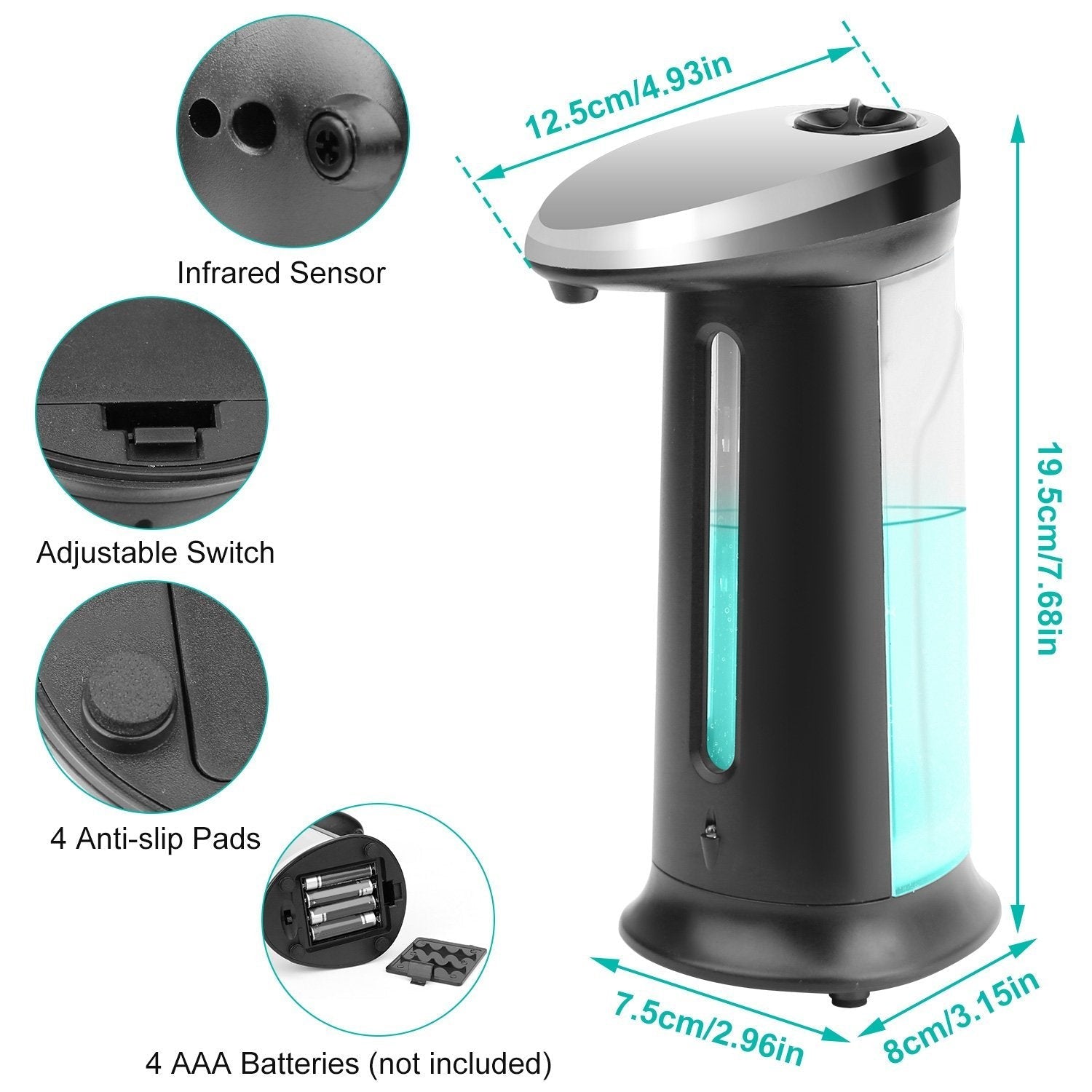 Automatic Soap Dispenser 400 ML/16.9 Oz Kitchen & Dining refund_fee:800 Warranty