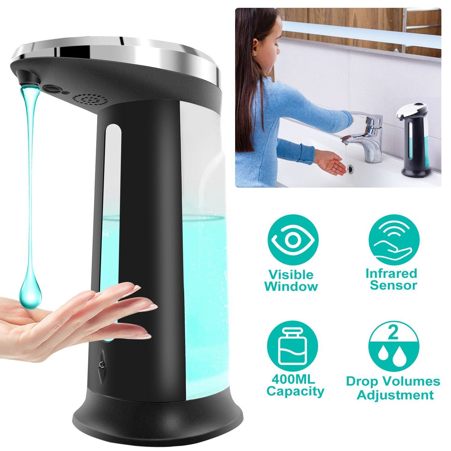 Automatic Soap Dispenser 400 ML/16.9 Oz Kitchen & Dining refund_fee:800 Warranty