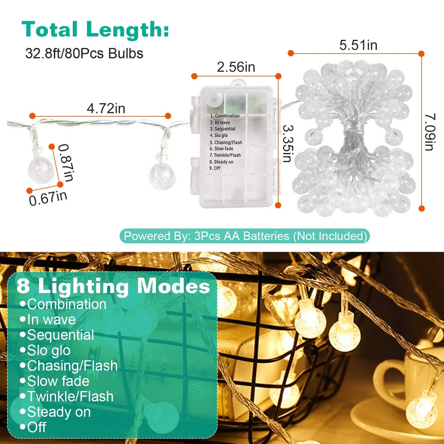 Ball LED Globe String Lights __stock:50 refund_fee:1200 String & Fairy Lights Warranty