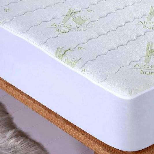 Bamboo Aloe Vera Hypoallergenic Quilted Mattress Pad __label2:BOGO 30% OFF __stock:600 Bedding refund_fee:1200