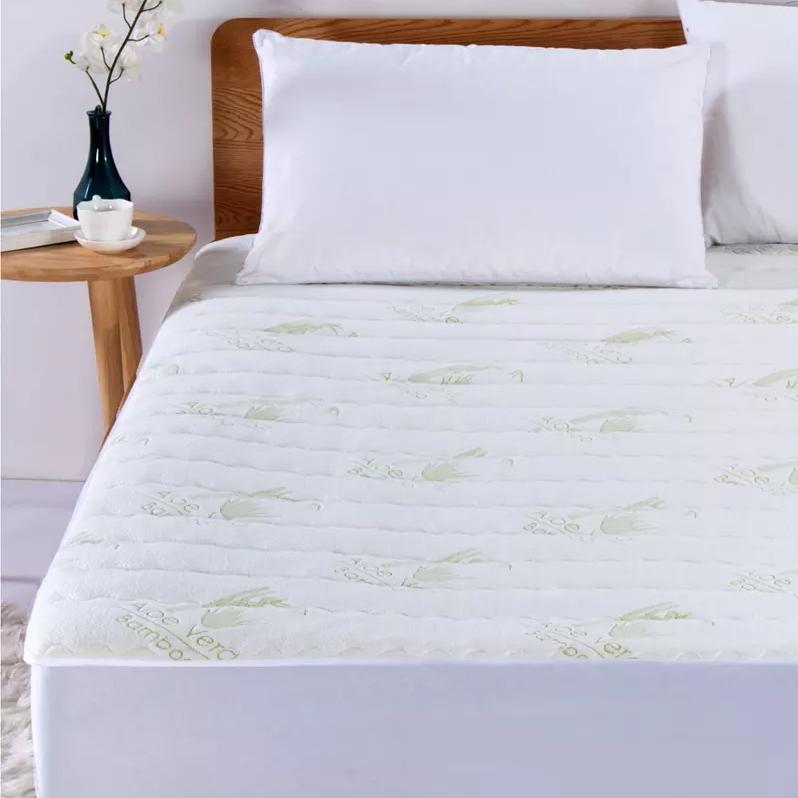 Bamboo Aloe Vera Hypoallergenic Quilted Mattress Pad __label2:BOGO 30% OFF __stock:600 Bedding refund_fee:1200