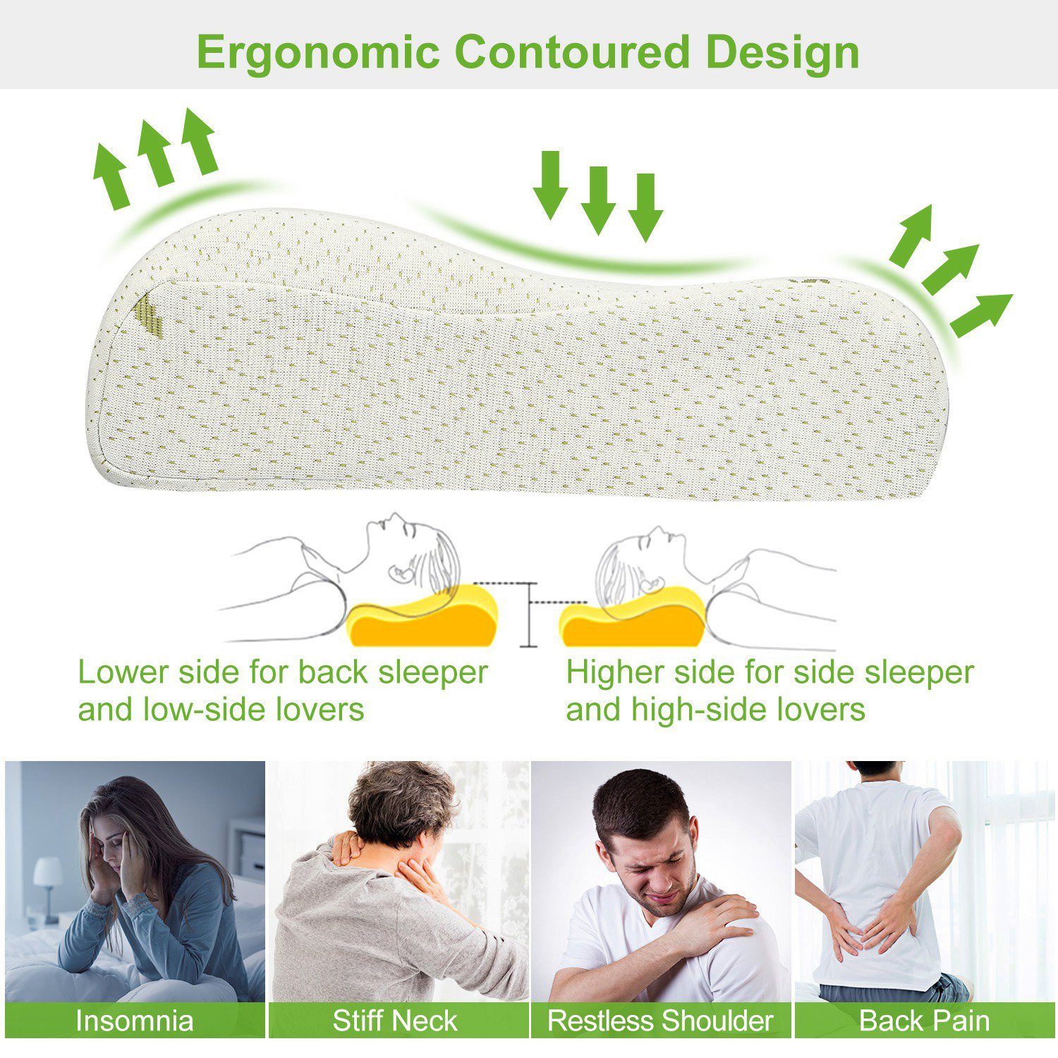 Bamboo Memory Foam Sleep Pillow __stock:150 Bedding Low stock refund_fee:1200