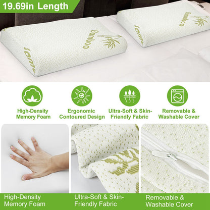 Bamboo Memory Foam Sleep Pillow __stock:150 Bedding Low stock refund_fee:1200