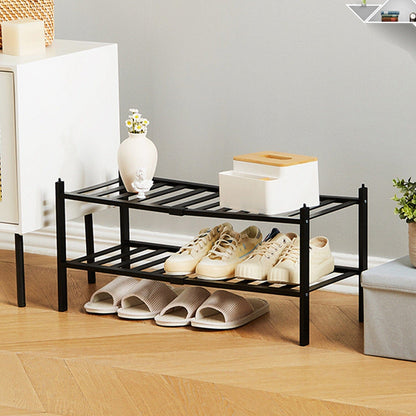 Bamboo Shoe Rack 2-Tier Stackable Shoe Shelf __stock:50 Closet & Storage refund_fee:1200