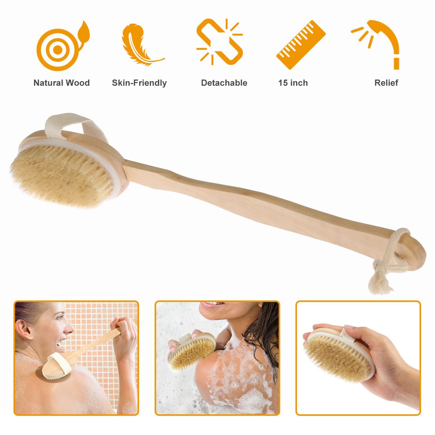 Bath Brush 15" Shower Body Back Scrubber Bath refund_fee:800