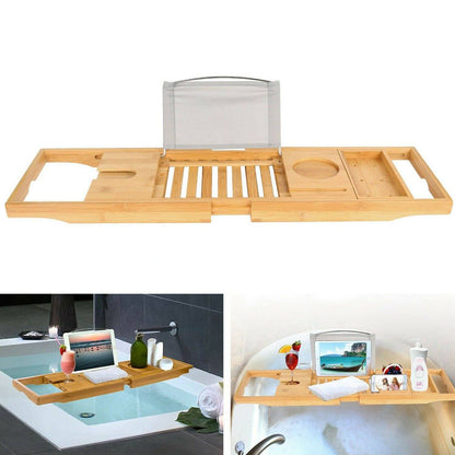 Bathtub Caddy Tray Crafted Bamboo __stock:650 Bath refund_fee:1200