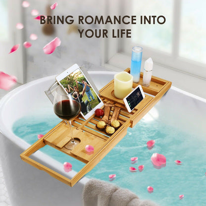 Bathtub Caddy Tray Crafted Bamboo __stock:650 Bath refund_fee:1200