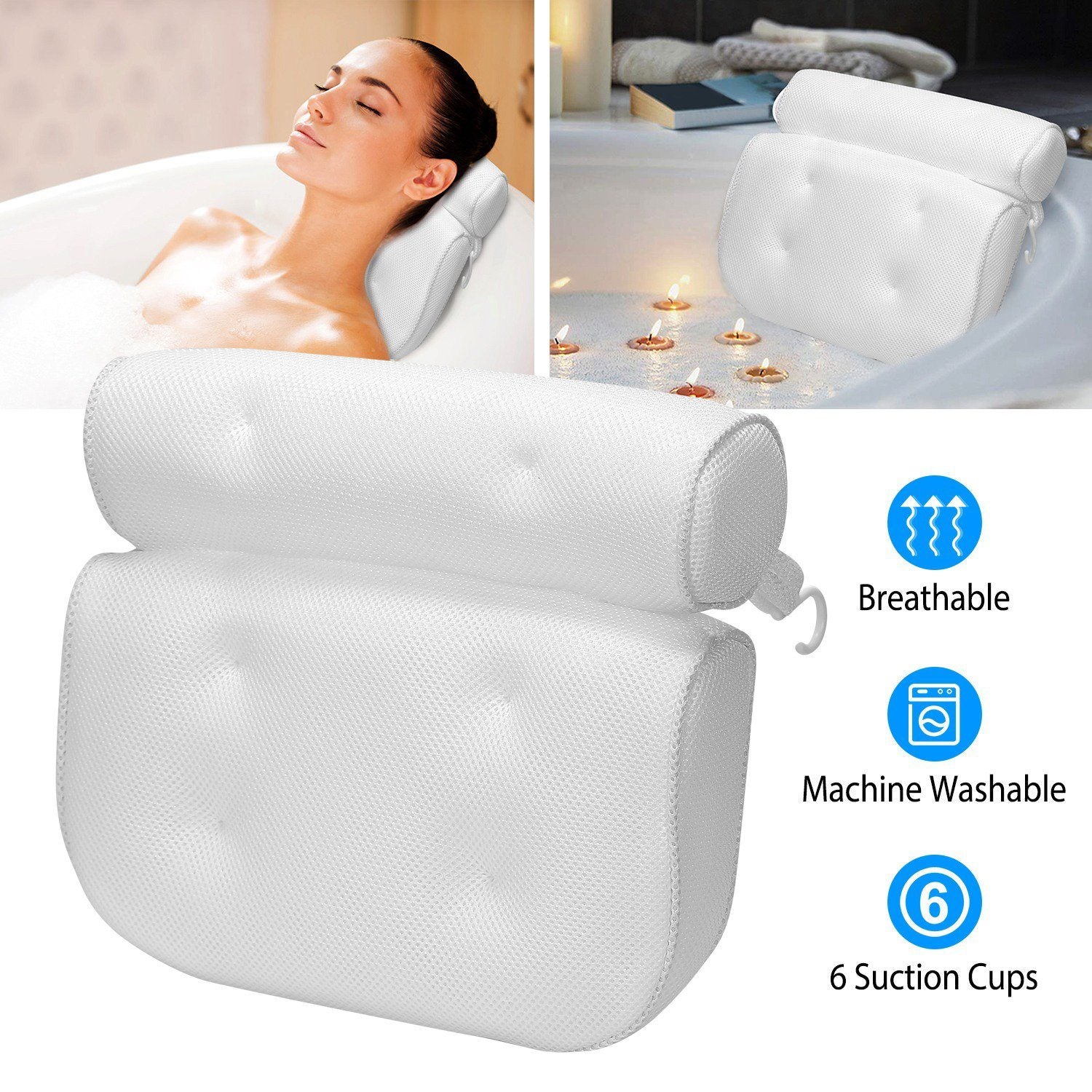 Bathtub Pillow Suction Cup Bath Pillow Air Mesh __stock:150 Bath refund_fee:1200