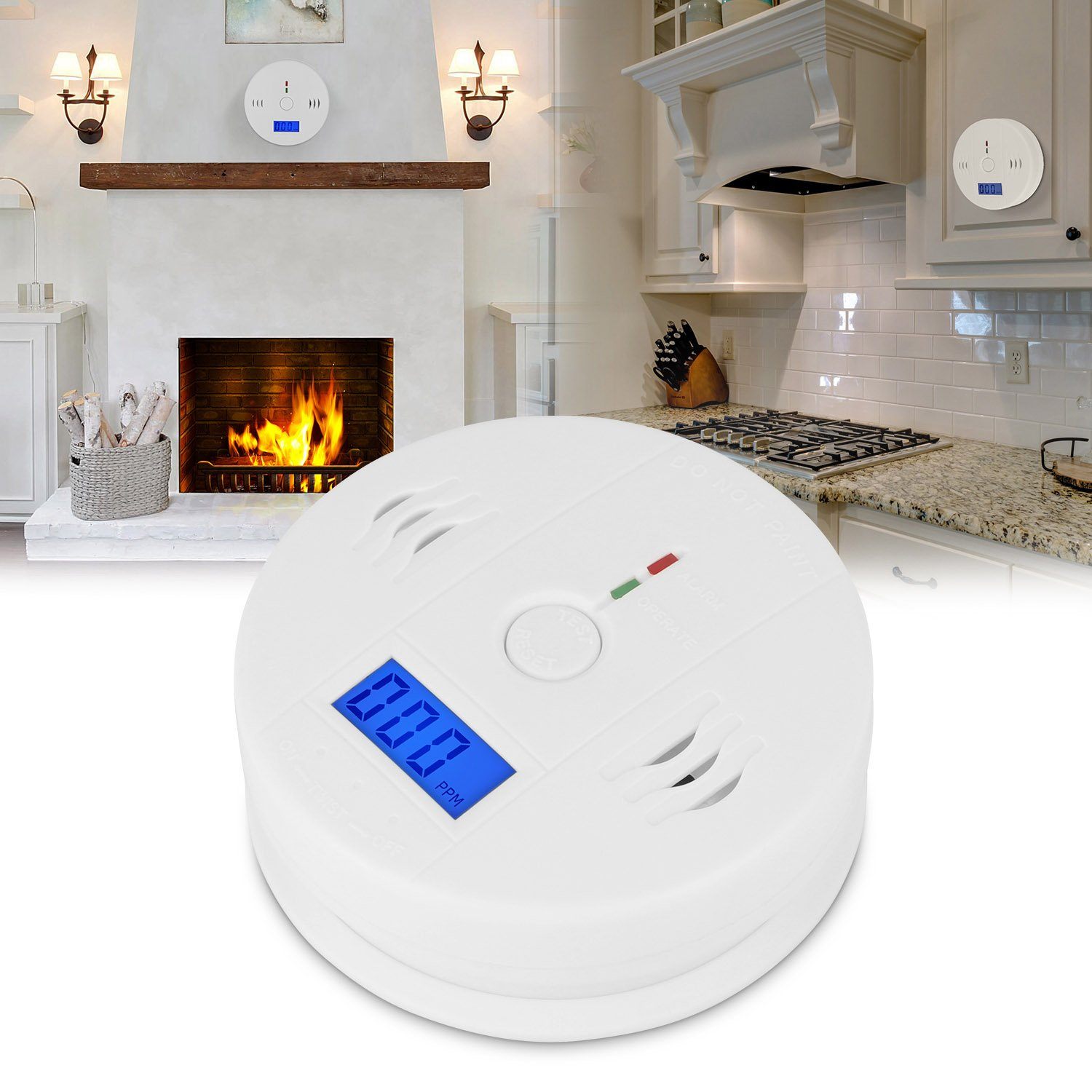 Battery Operated Carbon Monoxide Sensor Alarm Household Appliances refund_fee:1200 Warranty