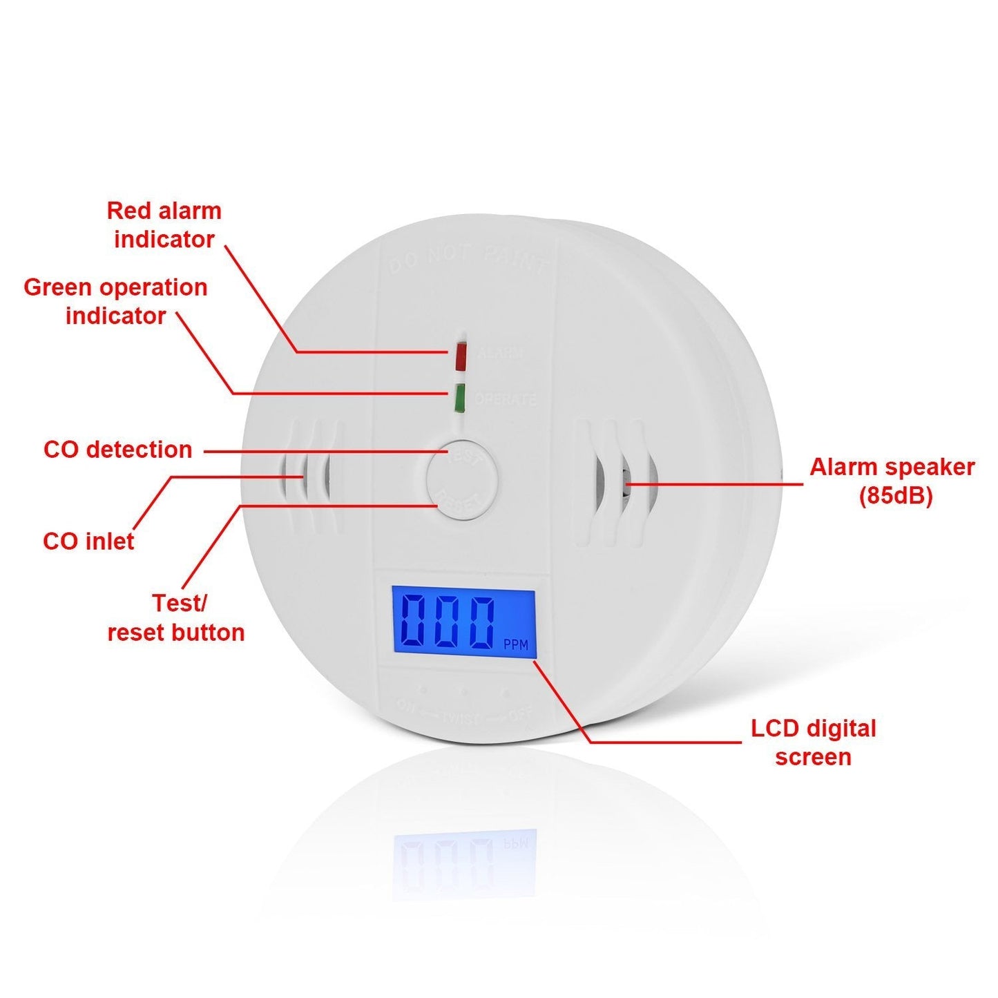 Battery Operated Carbon Monoxide Sensor Alarm Household Appliances refund_fee:1200 Warranty