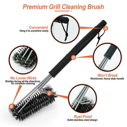 BBQ Grill Cleaning Brush Stainless Steel Kitchen & Dining refund_fee:800