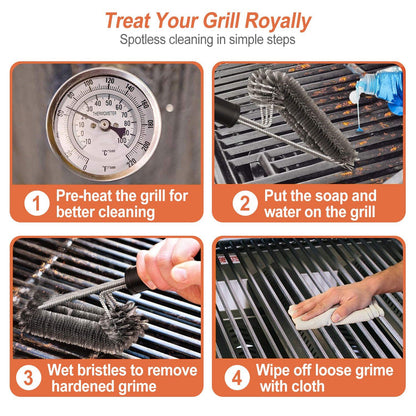 BBQ Grill Cleaning Brush Stainless Steel Kitchen & Dining refund_fee:800