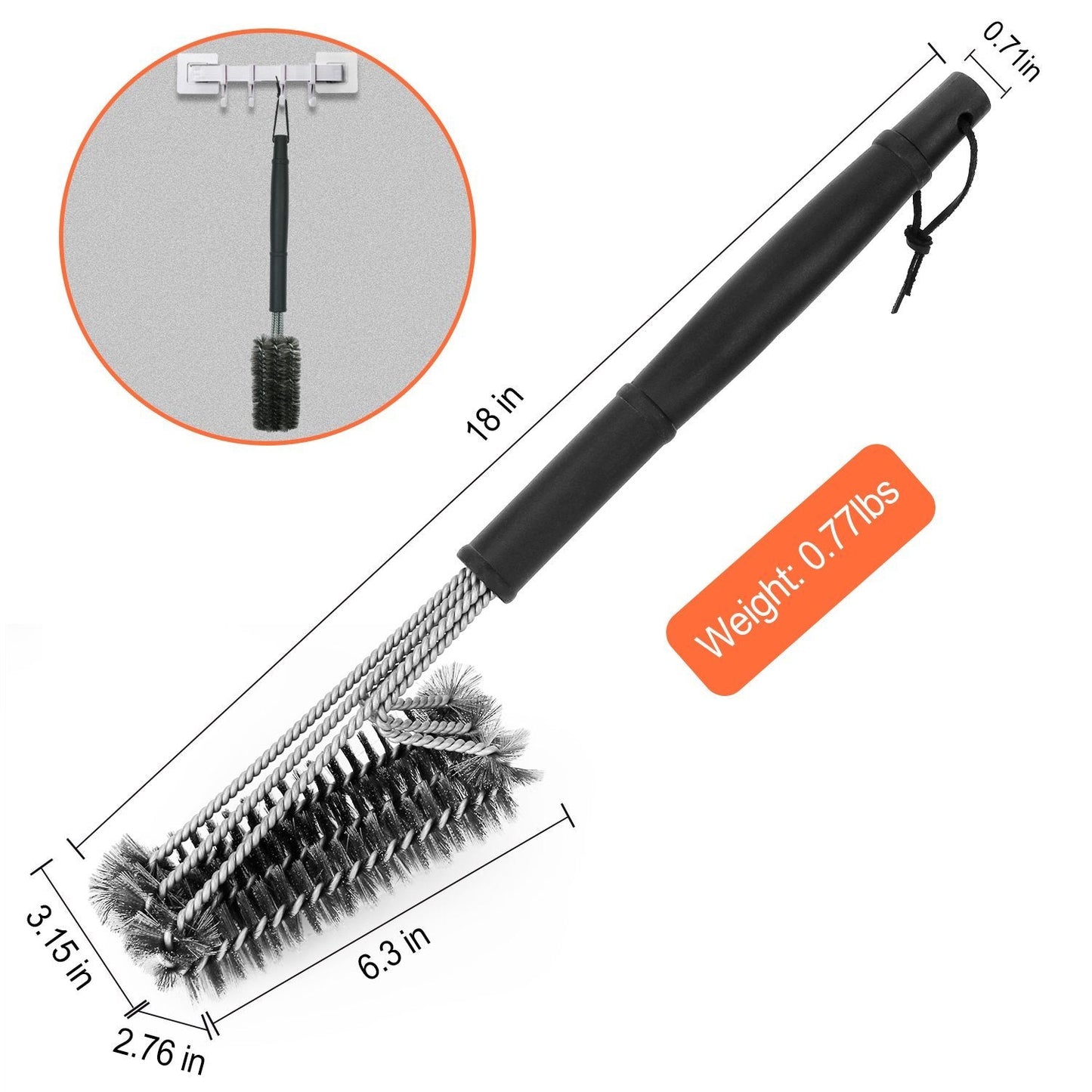 BBQ Grill Cleaning Brush Stainless Steel Kitchen & Dining refund_fee:800