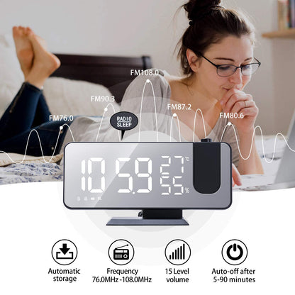 Bedroom Projection Digital Alarm Clock __stock:200 Household Appliances refund_fee:1200 show-color-swatches Warranty