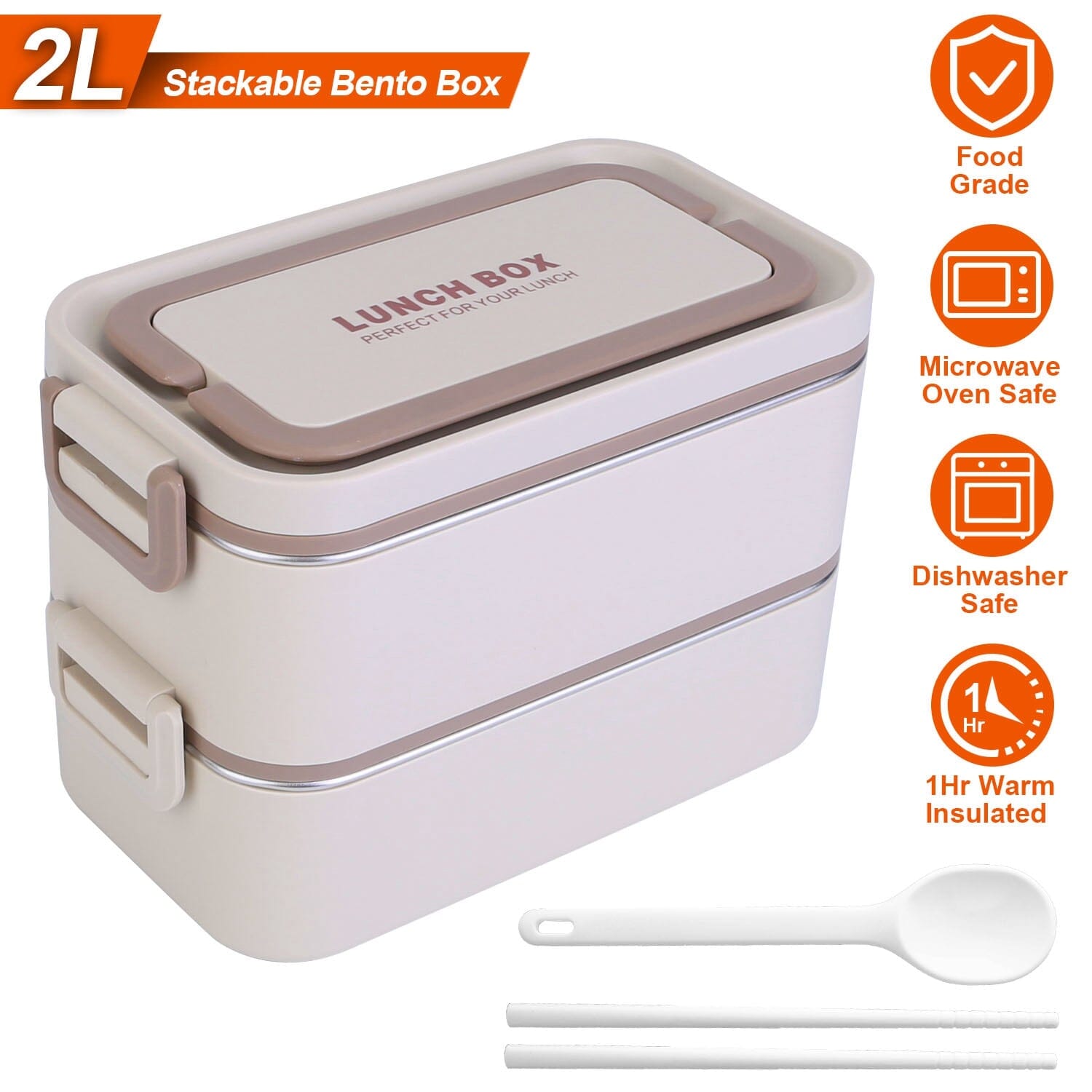 Bento Lunch Box 3 Stackable Food Container with Chopsticks and Spoon __stock:50 Kitchen & Dining Low stock refund_fee:1200