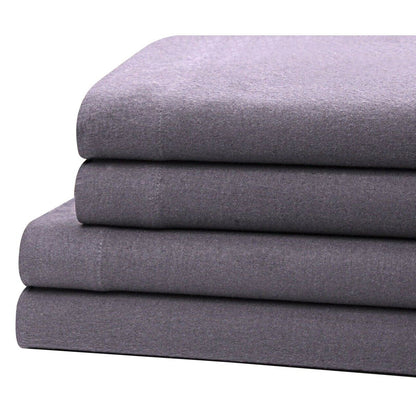 Bibb Home 100% Cotton Solid Flannel Sheet Set Gray __label2:BOGO 30% OFF __stock:250 Bedding refund_fee:1200