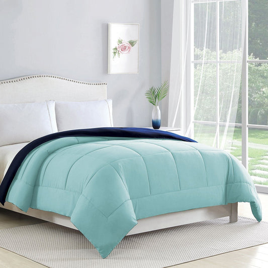 Bibb Home 2-Tone Down Alternative Reversible Comforter Aqua/Navy __label2:BOGO 30% OFF Bedding refund_fee:1200