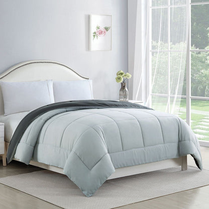 Bibb Home 2-Tone Down Alternative Reversible Comforter Silver/Gray __label2:BOGO 30% OFF Bedding refund_fee:1200