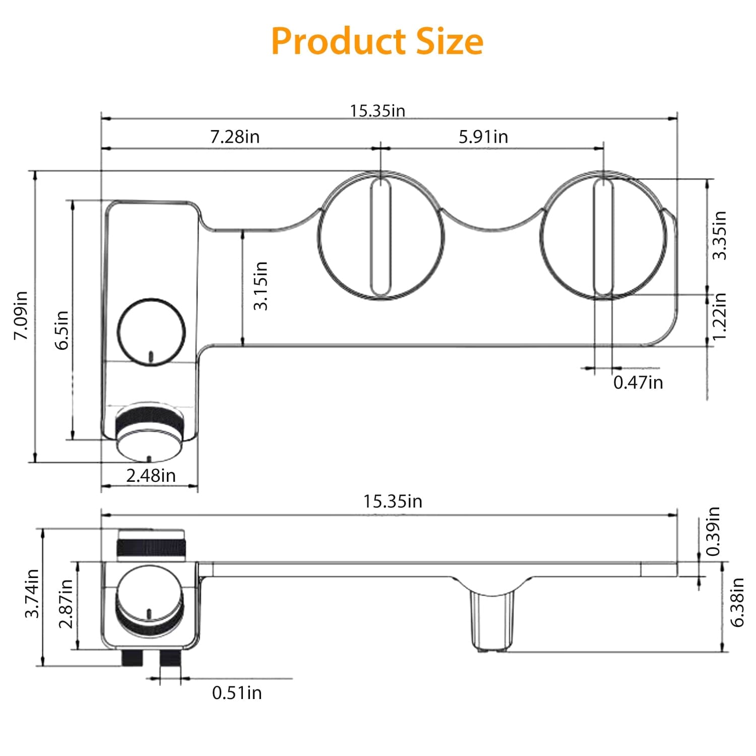 Bidet Attachment Non-Electric Fresh Water Sprayer with Self Cleaning Dual Nozzle __stock:50 Bath refund_fee:1800