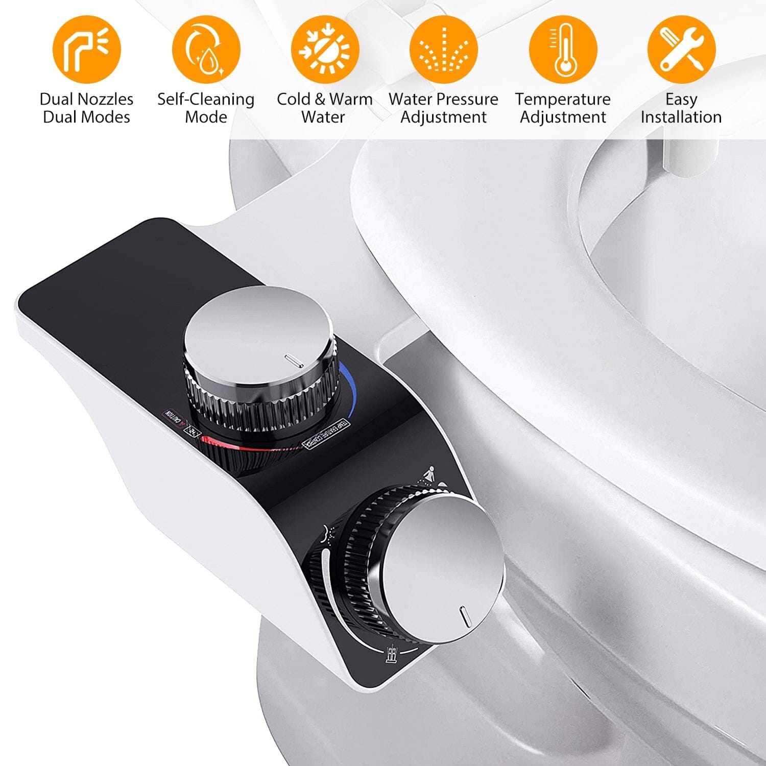 Bidet Attachment Non-Electric Fresh Water Sprayer with Self Cleaning Dual Nozzle __stock:50 Bath refund_fee:1800