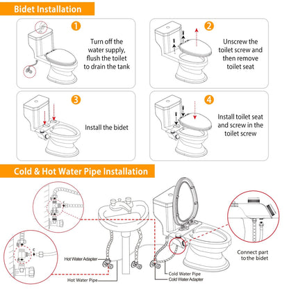 Bidet Attachment Non-Electric Fresh Water Sprayer with Self Cleaning Dual Nozzle __stock:50 Bath refund_fee:1800