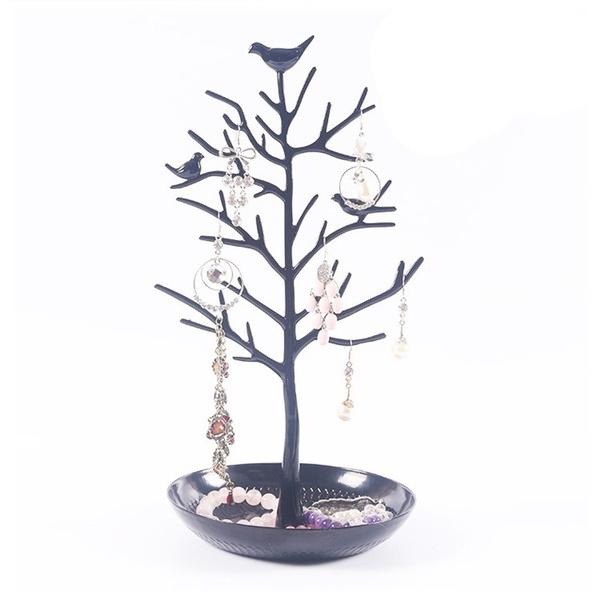 Birds Tree Jewelry Stand Black __stock:100 Closet & Storage refund_fee:1200