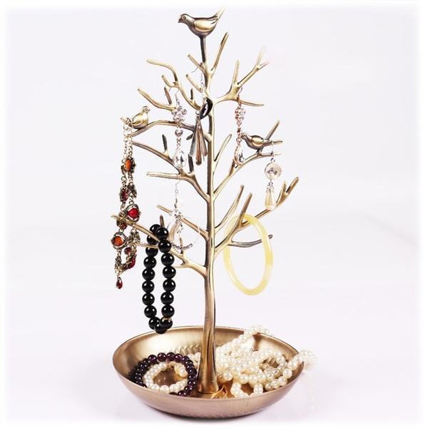 Birds Tree Jewelry Stand Gold __stock:100 Closet & Storage refund_fee:1200