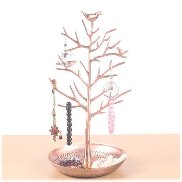 Birds Tree Jewelry Stand Rose Gold __stock:100 Closet & Storage refund_fee:1200