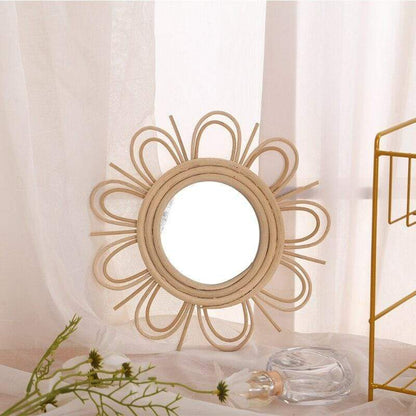 Sunflower Rattan Mirror