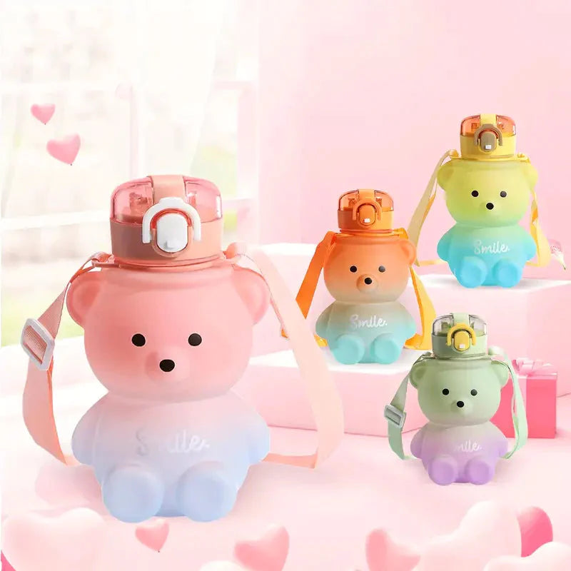 BPA-free Kawaii Bear Straw Water Bottle __stock:200 Kitchen & Dining refund_fee:800