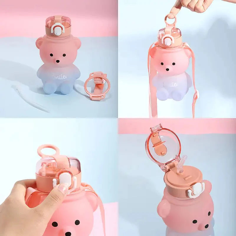 BPA-free Kawaii Bear Straw Water Bottle __stock:200 Kitchen & Dining refund_fee:800