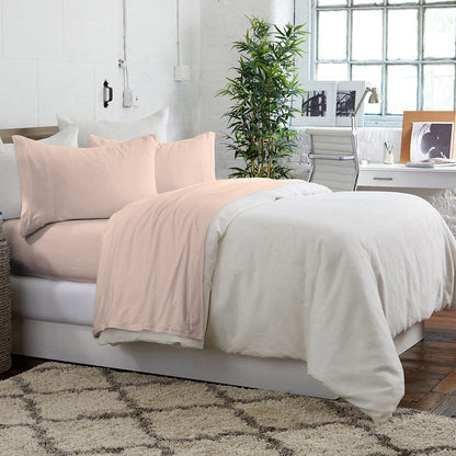 Brooklyn Flat Jersey Knit Sheet Set Blush __label2:BOGO 30% OFF __stock:50 Bedding refund_fee:1200 show-color-swatches