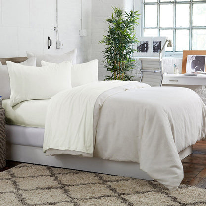 Brooklyn Flat Jersey Knit Sheet Set White __label2:BOGO 30% OFF __stock:50 Bedding refund_fee:1200 show-color-swatches