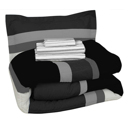 Brooklyn Flat Rugby Stripe Bed-in-a-Bag Set __label2:BOGO 30% OFF __stock:100 Bedding refund_fee:1800