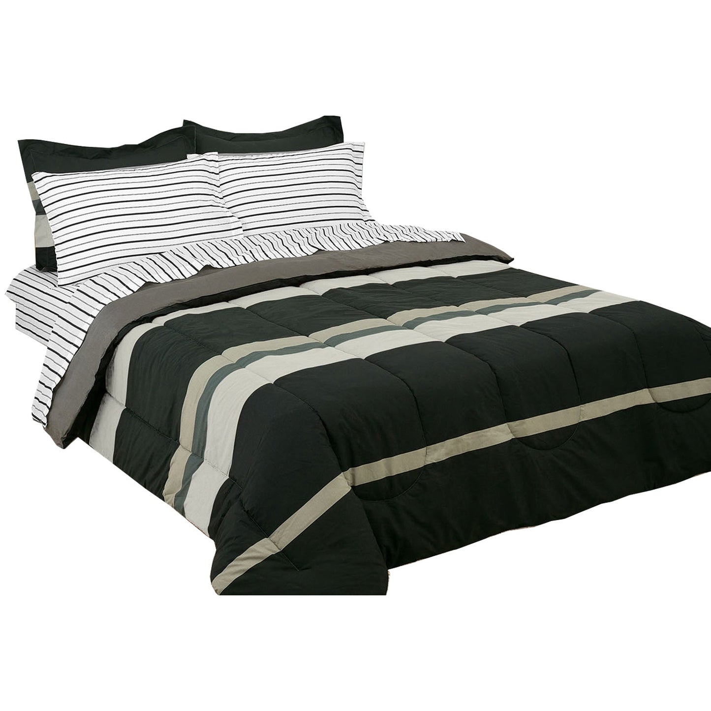 Brooklyn Flat Rugby Stripe Bed-in-a-Bag Set __label2:BOGO 30% OFF __stock:100 Bedding refund_fee:1800