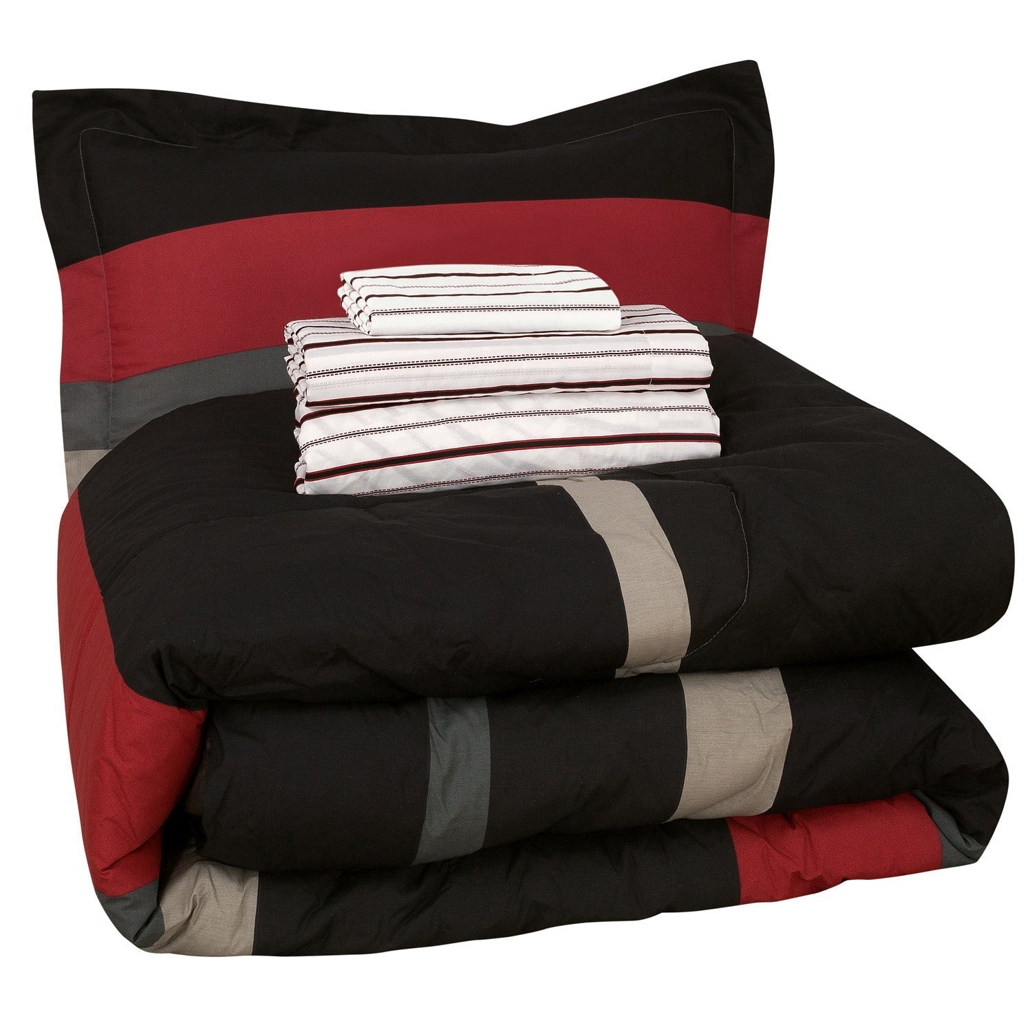 Brooklyn Flat Rugby Stripe Bed-in-a-Bag Set __label2:BOGO 30% OFF __stock:100 Bedding refund_fee:1800