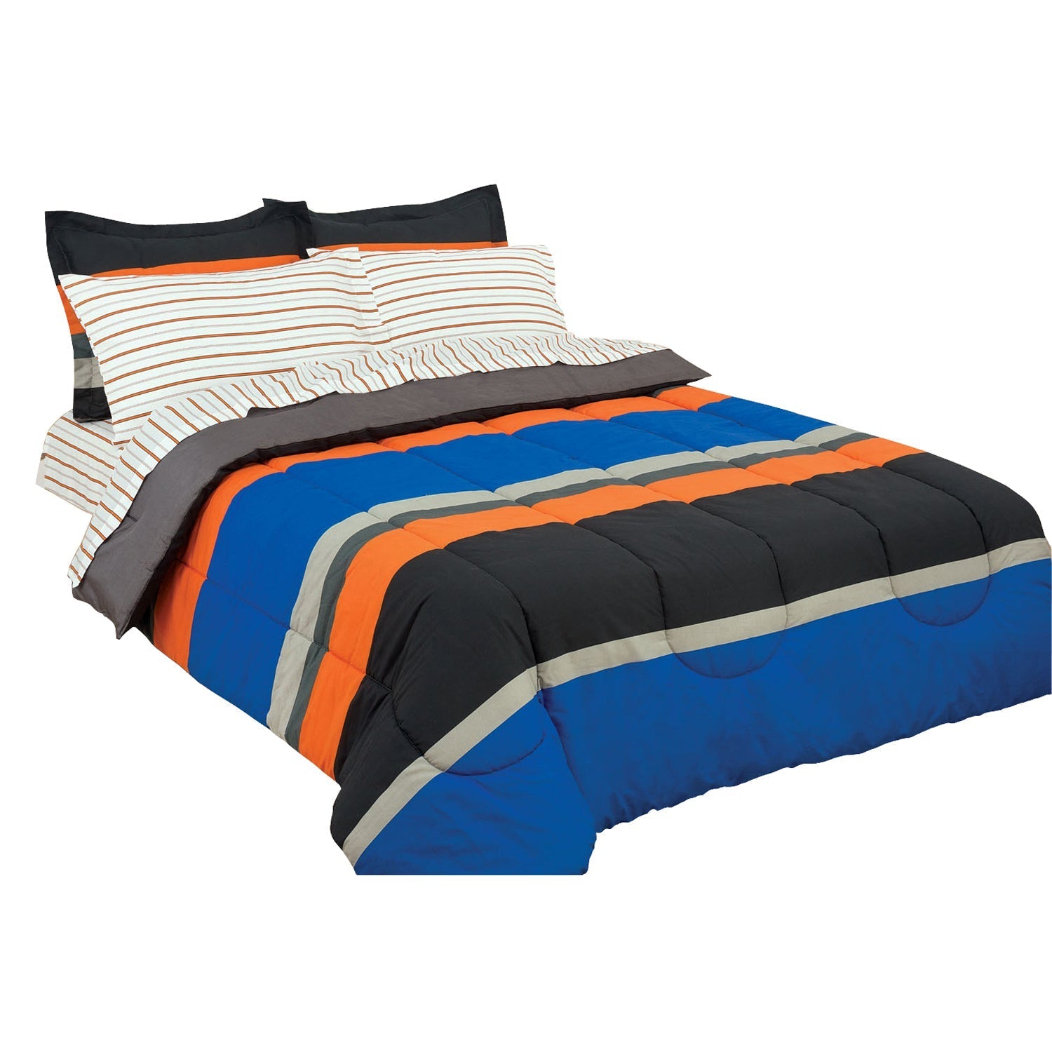 Brooklyn Flat Rugby Stripe Bed-in-a-Bag Set __label2:BOGO 30% OFF __stock:100 Bedding refund_fee:1800