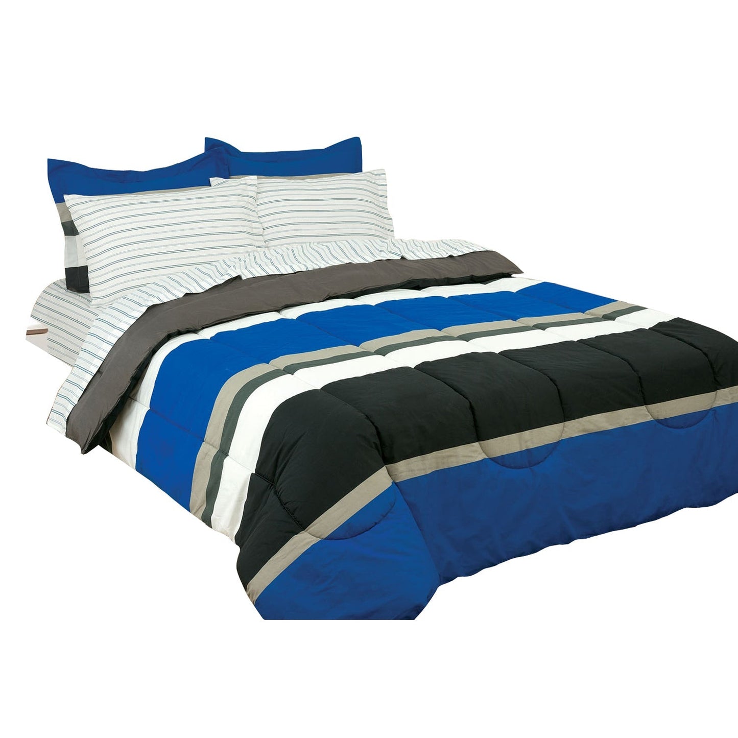 Brooklyn Flat Rugby Stripe Bed-in-a-Bag Set __label2:BOGO 30% OFF __stock:100 Bedding refund_fee:1800