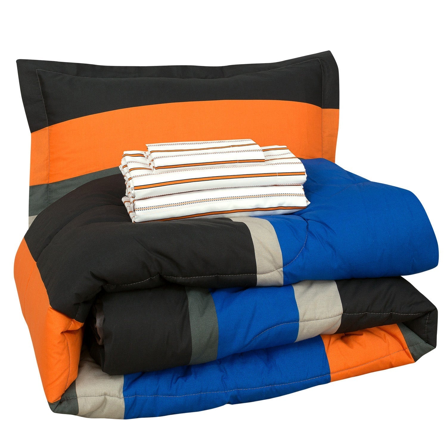 Brooklyn Flat Rugby Stripe Bed-in-a-Bag Set __label2:BOGO 30% OFF __stock:100 Bedding refund_fee:1800