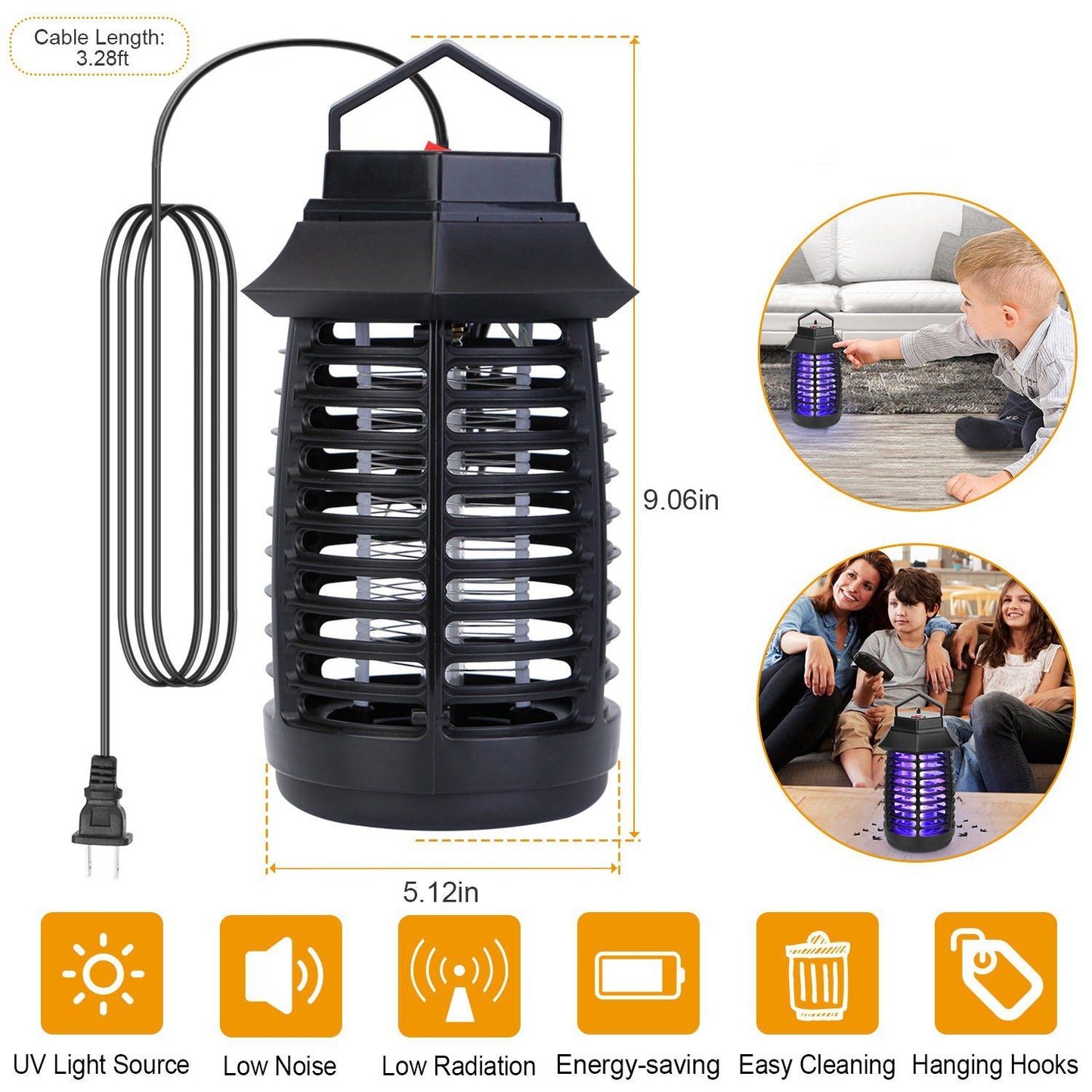 Bug Zapper Electric UV Mosquito Killer Lamp Pest Control refund_fee:800 Warranty